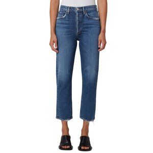 AGOLDE Riley High Rise Straight Crop Jeans Sz 25 Silence Organic Cotton USA Made